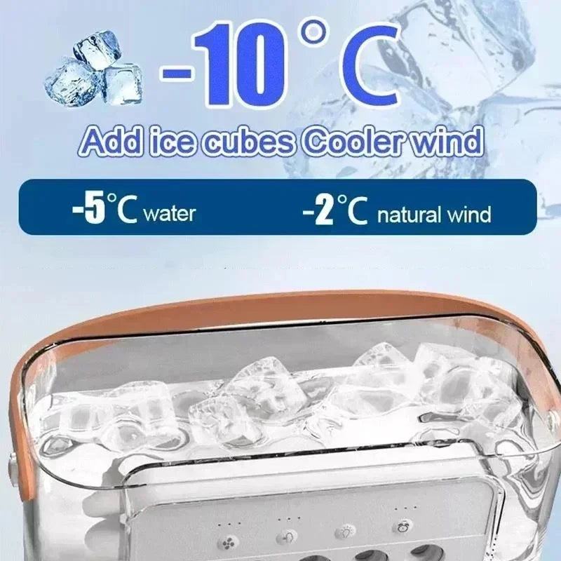 Ventilador 3 en 1, aire acondicionado pequeño para el hogar, enfriador de aire con luz LED nocturna, humidificador portátil, ventilador de ajuste de aire para oficina y hogar.
