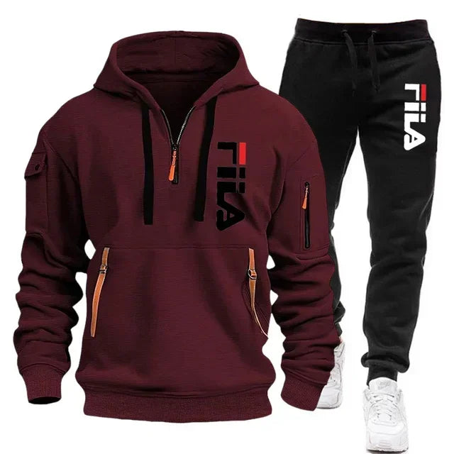 Conjuntos de ropa deportiva para hombre para otoño e invierno 2025, ropa de marca de moda, conjuntos de ropa deportiva y ropa deportiva de manga larga de gran tamaño.