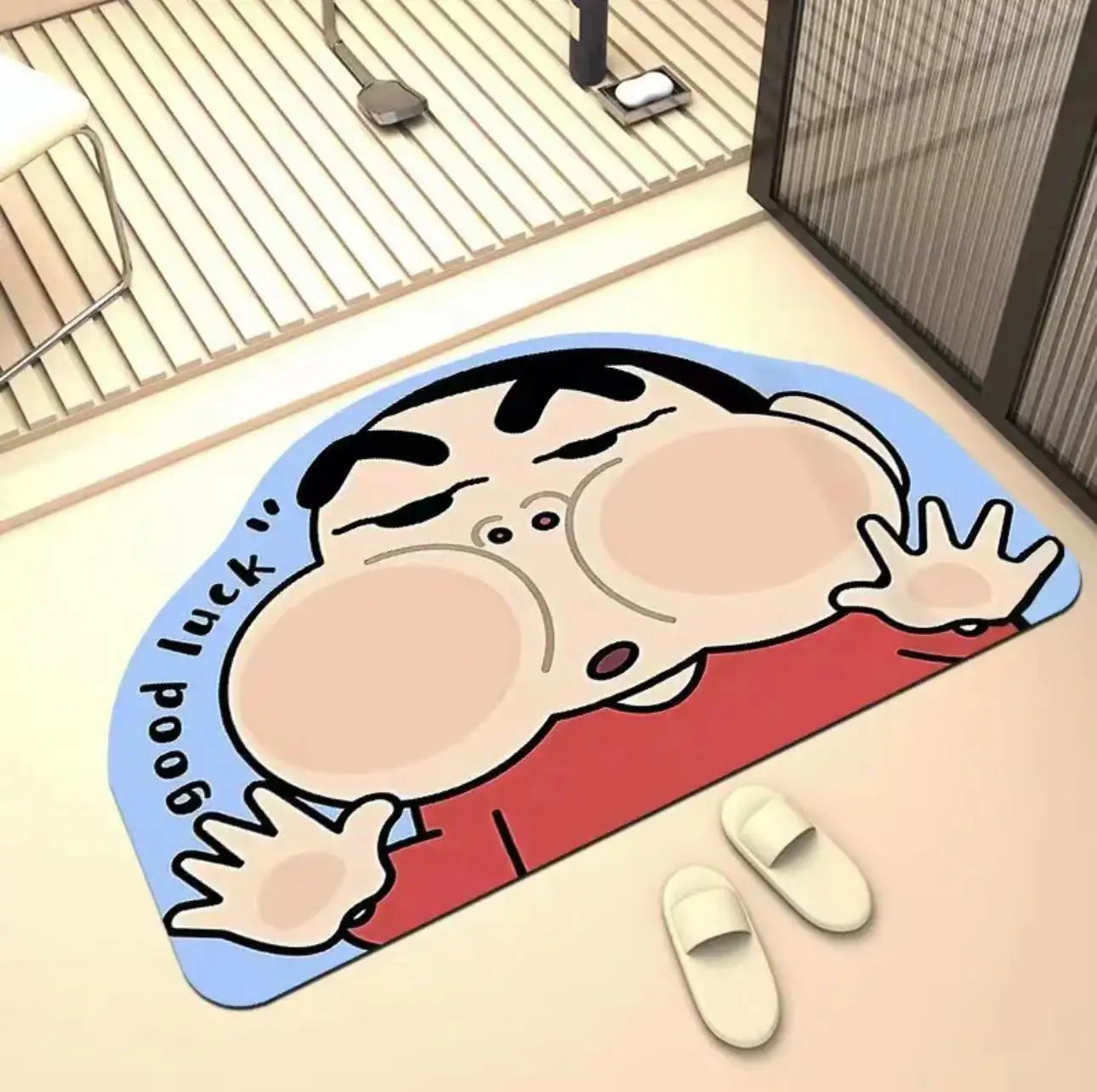Alfombrilla de ducha de secado rápido, ideal como regalo para el hogar o como accesorio de decoración de anime.
