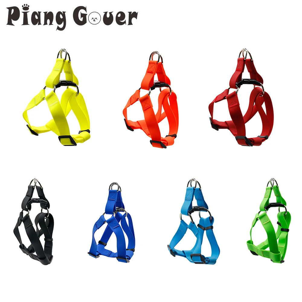 Arnés de PVC para perros, chaleco para exteriores, correa para el pecho para perros pequeños, medianos y grandes, impermeable