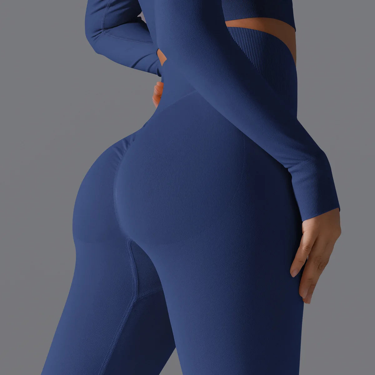 Leggings deportivos de yoga para mujer, sin costuras, cintura alta, elásticos, color sólido, para gimnasio, correr, secado rápido, realce y efecto moldeador.