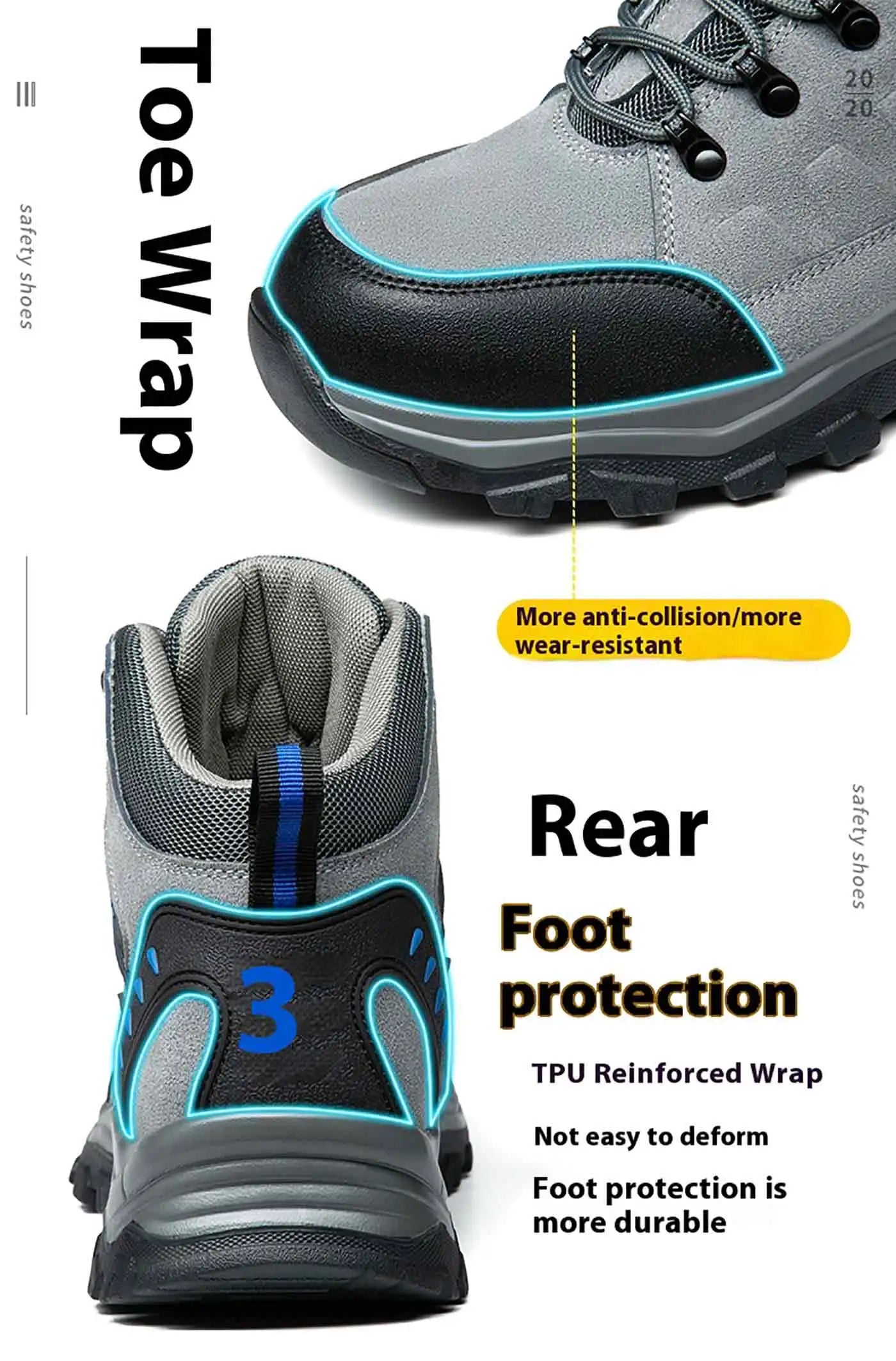 Los nuevos zapatos de protección laboral son anti-aplastamiento y anti-perforación, calzado cómodo y resistente para hombre, para otoño e invierno, ideal para la construcción.
