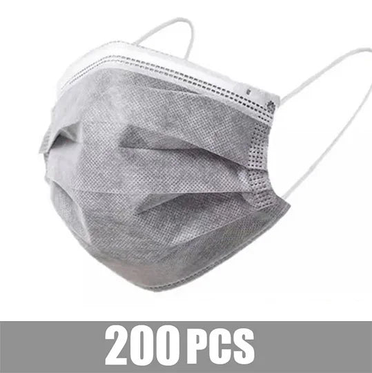 Mascarillas quirúrgicas desechables de 10 a 200 unidades, mascarillas faciales médicas de 3 capas con filtro, antipolvo, transpirables, con elásticos para las orejas, mascarillas bucales para adultos.
