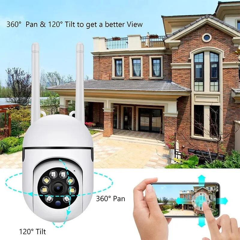 Cámaras de vigilancia WiFi, cámara IP HD 1080P, IR, visión nocturna a todo color, protección de seguridad, movimiento, audio bidireccional, cámara para exteriores