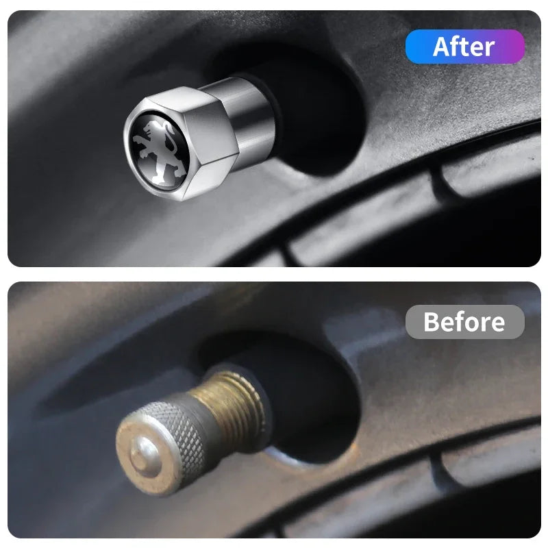 4 válvulas de vacío de acero inoxidable a prueba de explosiones para neumáticos, para Peugeot 308, 408, 508, RCZ, 208, 3008, 2008, 206, 207 y 307.