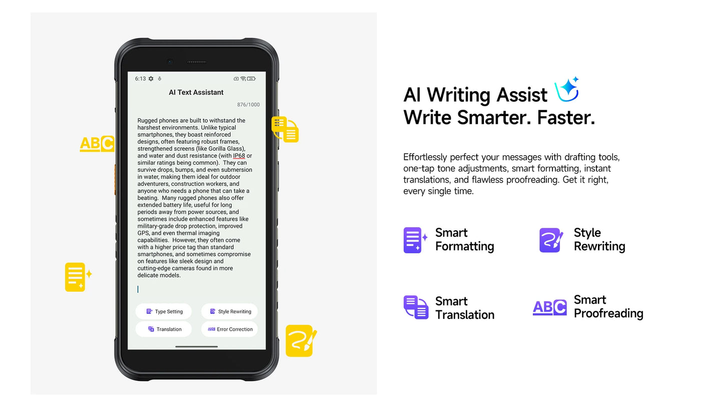 【Estreno mundial】Ulefone RugKing 4G Teléfono resistente Android 15 Hasta 16GB+256GB Smartphone resistente al agua 9600mAh NFC Versión global
