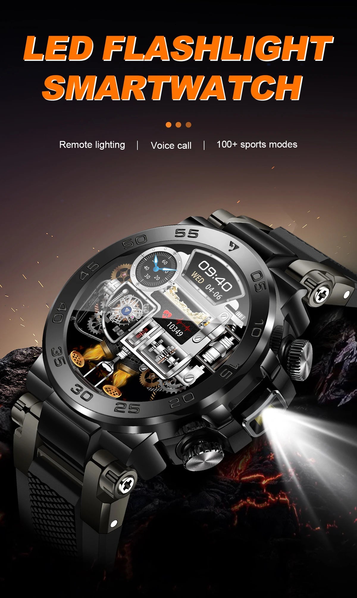 Nuevo reloj inteligente de negocios para hombre, pulsera impermeable de moda, reloj deportivo de lujo con monitor de ritmo cardíaco y sueño, reloj inteligente militar.