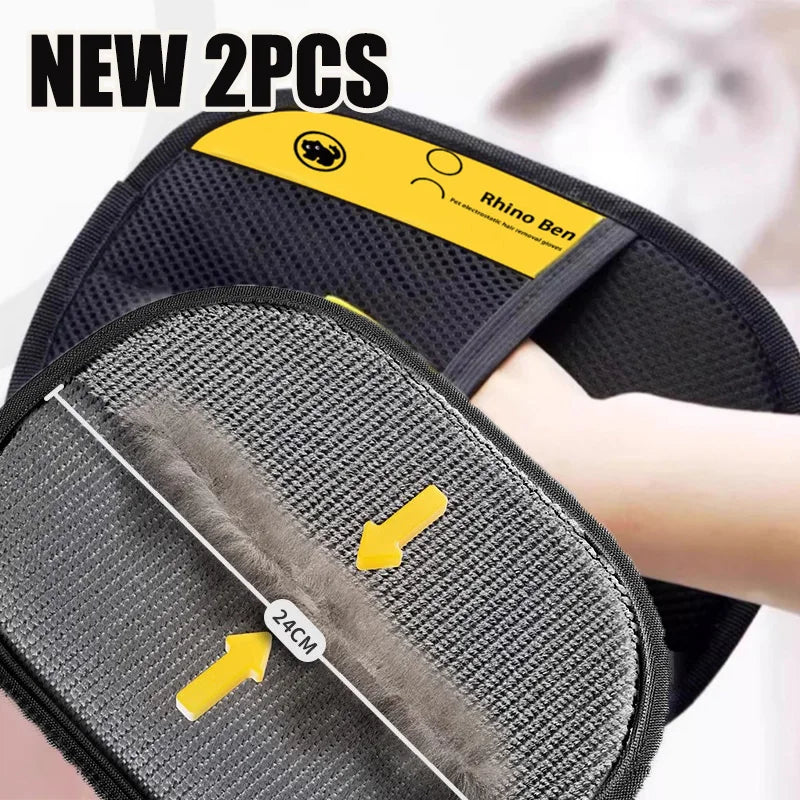 Guantes de limpieza y recogida de pelo de mascotas. Guante de belleza multifuncional de doble cara para mascotas. Reduce la presión de tener una mascota.