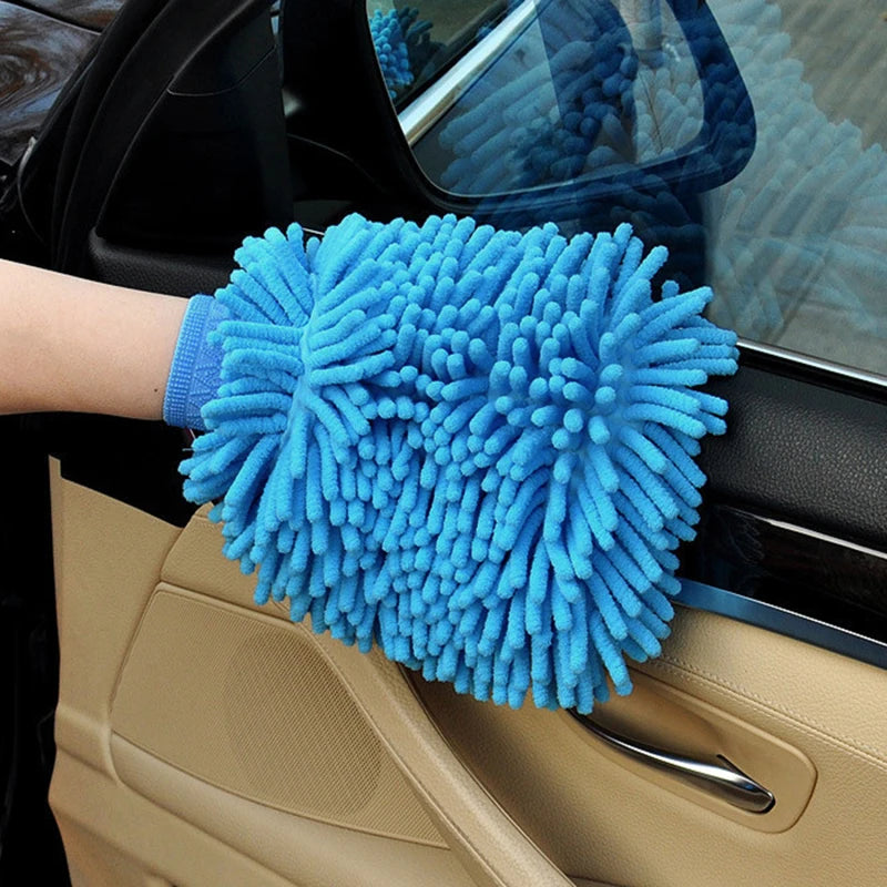 Guantes de lavado de autos Guante de chenilla Trapos de felpa Engrosados de doble cara Suministros para autos Herramientas de limpieza Accesorios para autos Detallado de autos