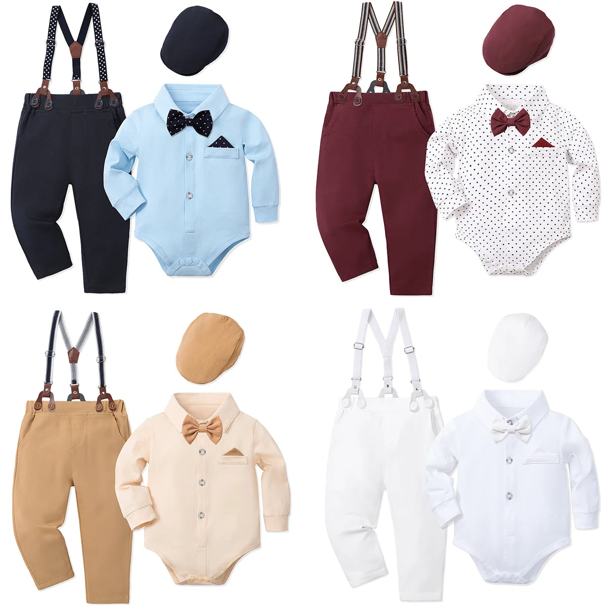 Ropa para bebé niño, traje de bautizo, bautismo infantil, Pascua, dedicación, trajes blancos, conjunto de regalo para fiesta de cumpleaños y boda.