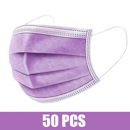 Mascarillas quirúrgicas desechables de 10 a 200 unidades, mascarillas faciales médicas de 3 capas con filtro, antipolvo, transpirables, con elásticos para las orejas, mascarillas bucales para adultos.
