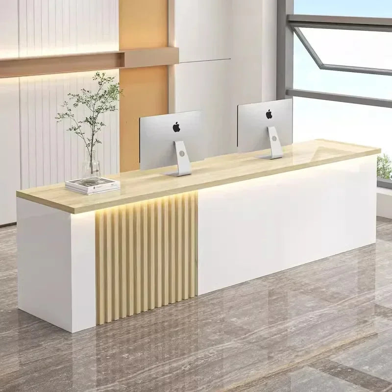 Mostrador de oficina Mostradores de recepción Decoraciones Belleza Mostradores de recepción modernos Salón de lujo Mostrador Negocio Mobiliario comercial