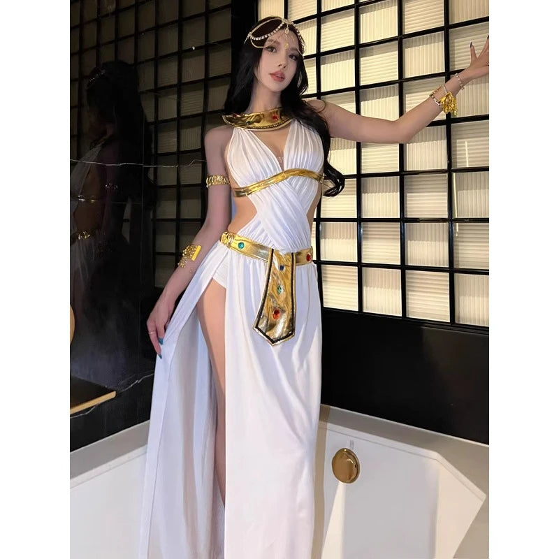 Role Playing Sexy Western Region Dancer Peacock Princess Greek Goddess Costume Hot Egyptian Indian Dancer Exotic Costume Stage