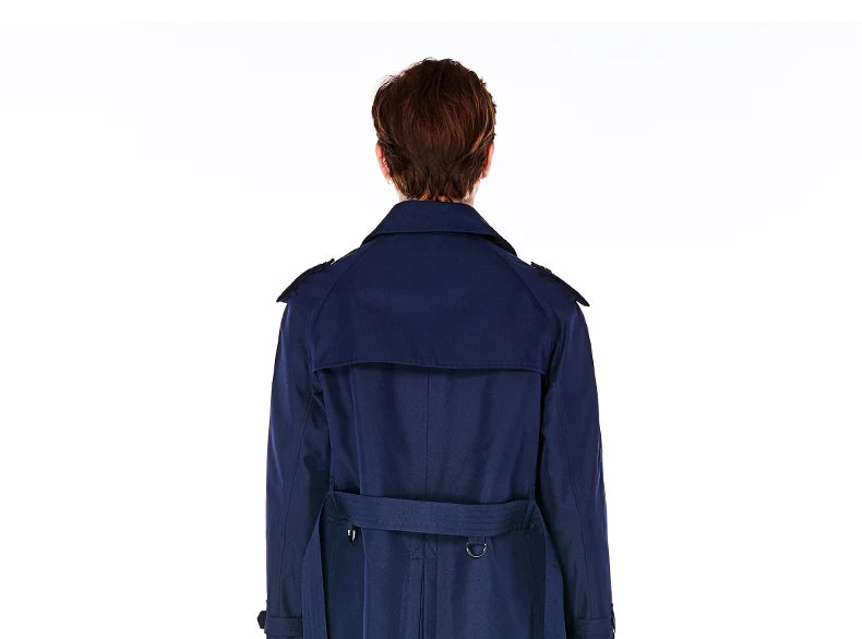Super long windbreaker down liner  weatherproof men's trench coat British trend black trench coat men's casual coat