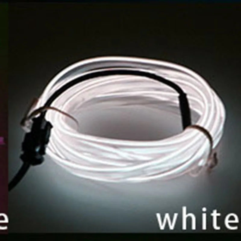 Tira de luces LED de neón para ambiente interior de coche, 5 m/118,11 pulgadas, tubo de luz fría EL flexible para bricolaje, decoración para coche