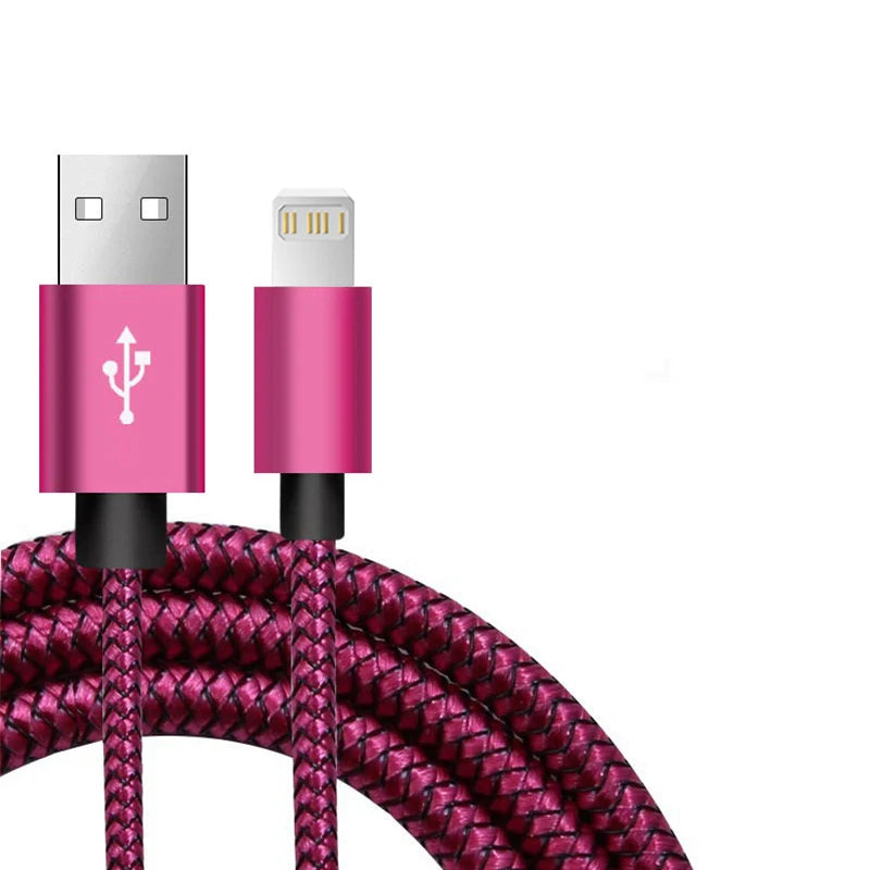 Cable USB de carga rápida para iPhone 14, 13, 12, 11 Pro Max, Xs, X, XR, 8, 7, 6, 6s Plus, SE 2, Apple iPad, cable de carga de datos de cable largo de 1 m, 2 m y 3 m