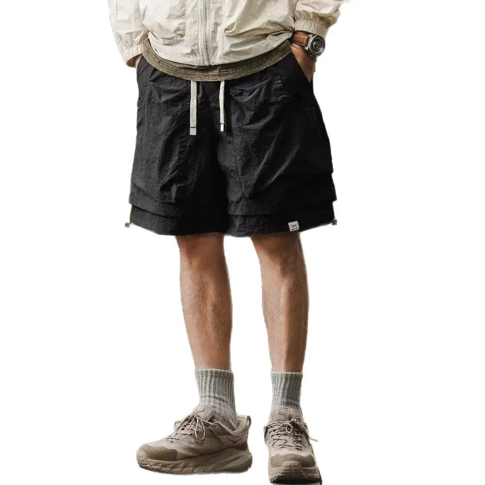 Pantalones cortos de verano para hombre, estilo americano, diseño fino, holgados, talla grande, deportivos, informales, de cinco cuartos