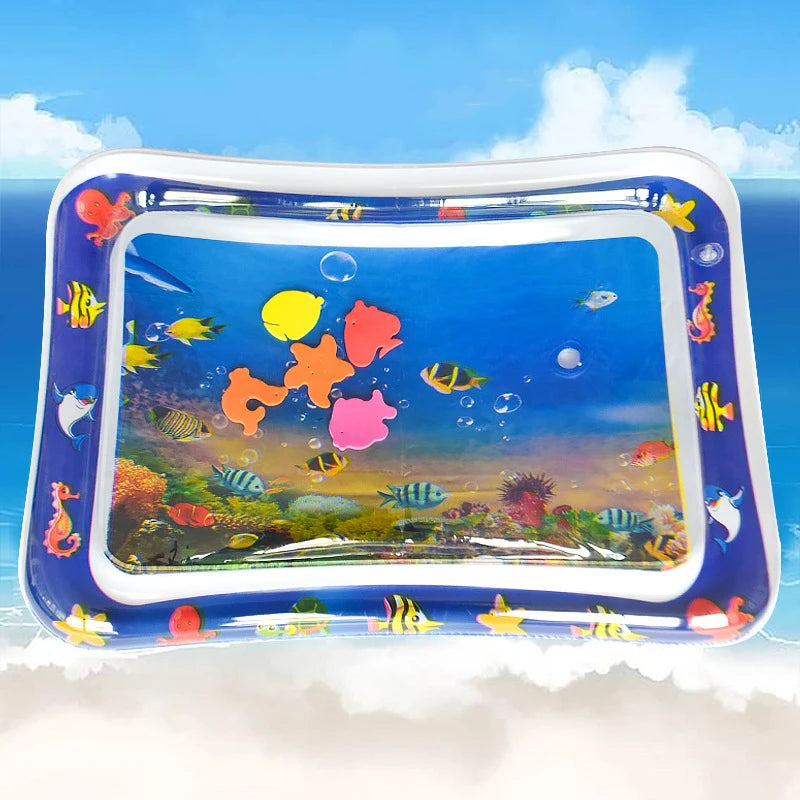 Colchoneta de juego inflable para bebé, cojín de agua de PVC, para tiempo boca abajo, para niños pequeños, juguetes de educación temprana para actividades de desarrollo