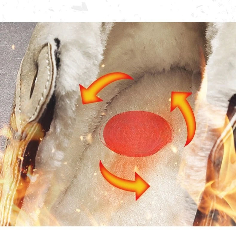 Nuevos zapatos de invierno de caña alta para hombre, botas de nieve para exteriores para hombre, zapatos de algodón con forro polar de moda, zapatos casuales cómodos de marca de tendencia.