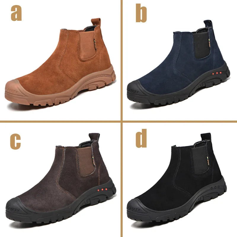 Anti Smashing And Anti Piercing Suede Safety Shoes Men's Steel Toe Cap Protection Work Shoes Fashion Scarpe Antinfortunistiche
