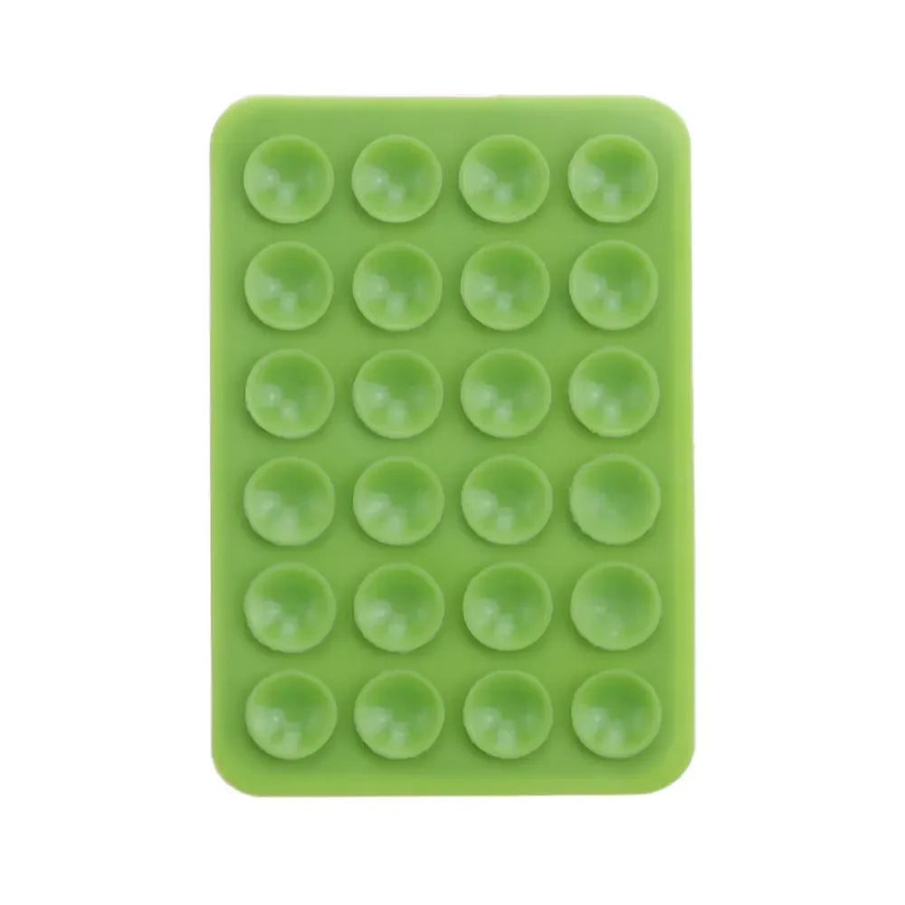 Ventosa de silicona multifuncional para teléfono, con adhesivo de goma y base fija, 24 ventosas cuadradas.
