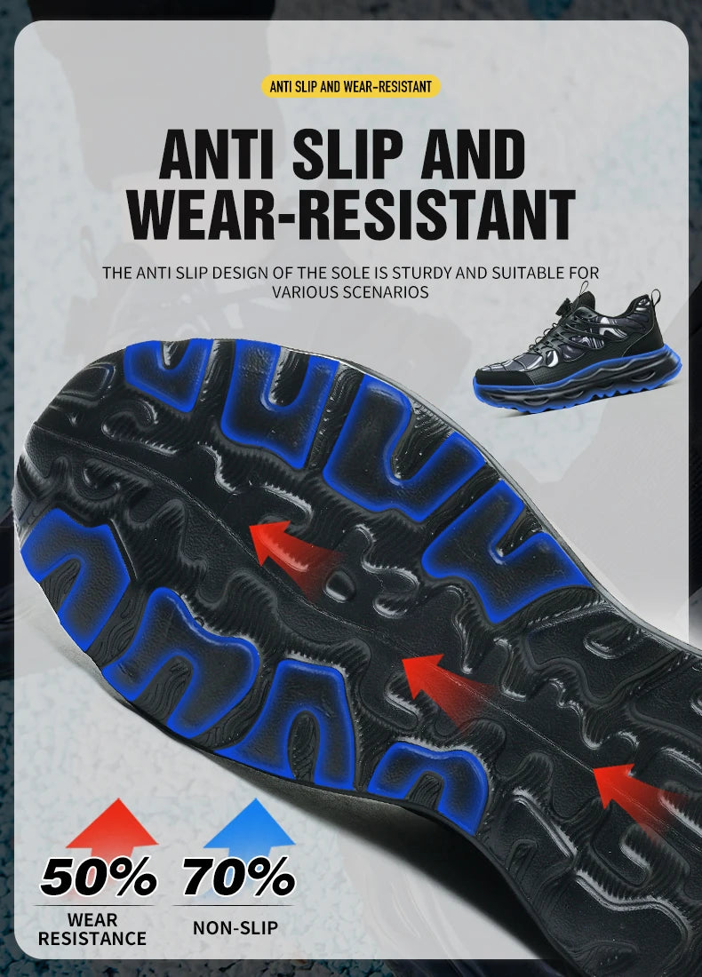Calzado de seguridad talla 47 48 para hombre y mujer, zapatos de trabajo con puntera de acero, ligeros, botas de seguridad indestructibles, zapatillas de trabajo.