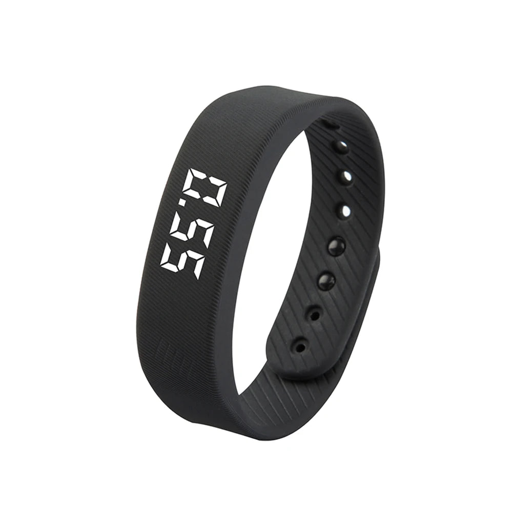 Pulseras inteligentes digitales LED, reloj inteligente resistente al agua, podómetro para correr, monitor, alarma de vibración y recordatorio.