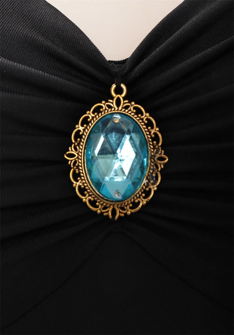 WENAM Bowsette Cosplay Costume Black Gothic Dress for Halloween Bowsette Princess Bowser Cosplay Costume Dress Sexy Short Black