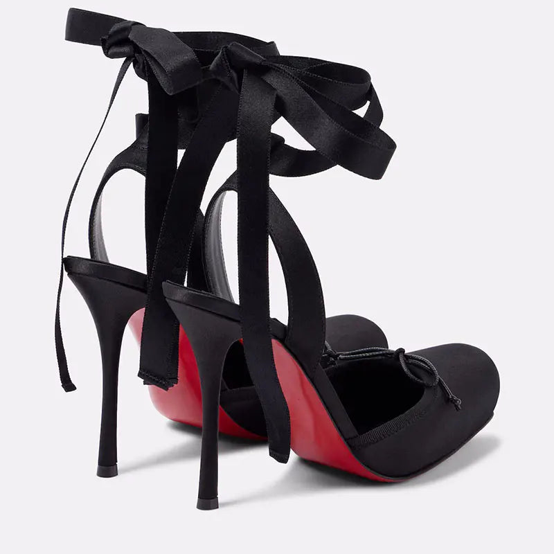 Women's Back Air Stiletto Sandals Square Headband Butterfly Wedding Party Ballet High Heels 2025 Summer New Style