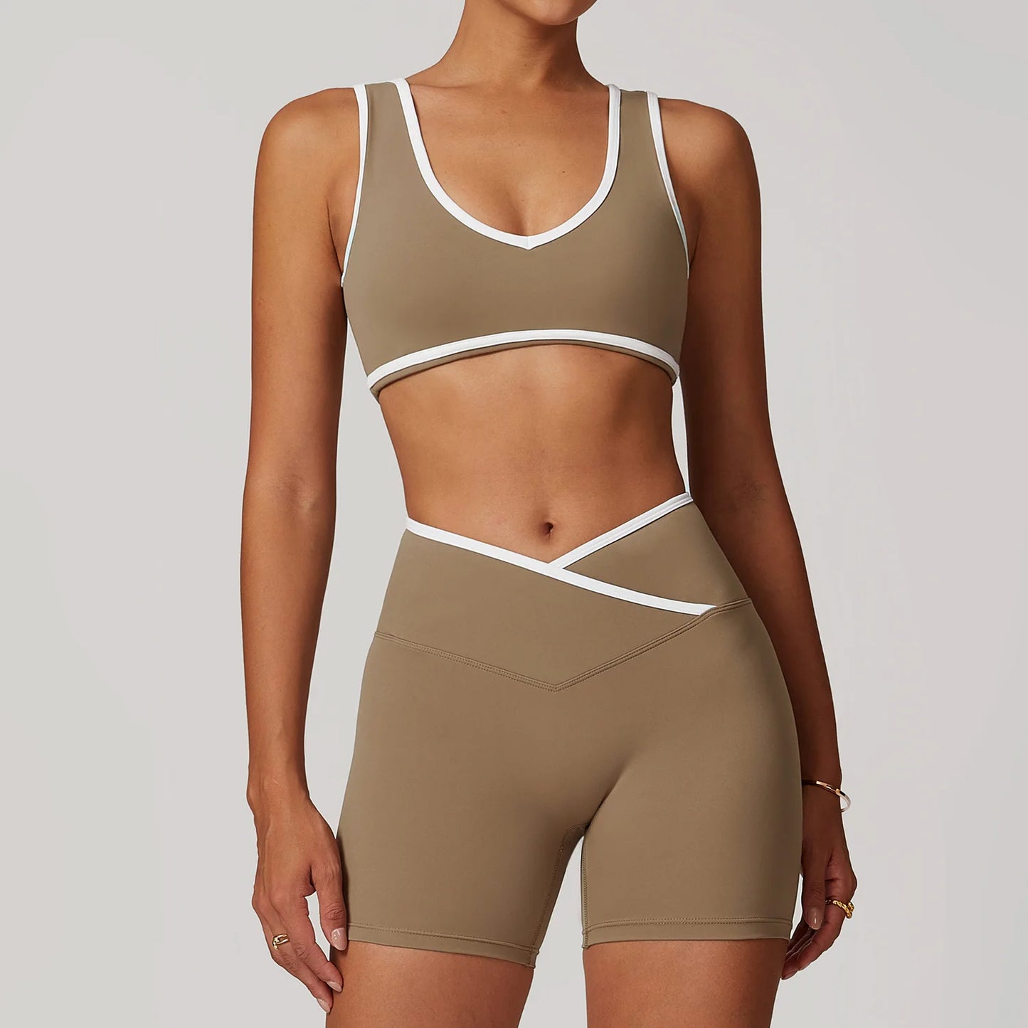 Conjunto de yoga de 2 piezas, ropa deportiva para entrenamiento, chándal de gimnasio, leggings de cintura alta, sujetador deportivo, ropa deportiva para mujer