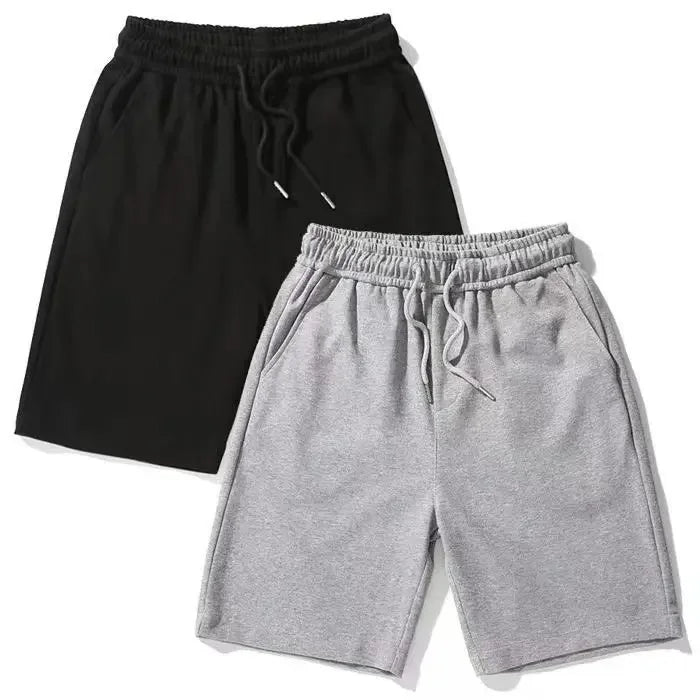 Pantalones cortos deportivos holgados de color puro para hombre y mujer, informales, de verano, con pierna recta, adelgazantes, de cinco cuartos