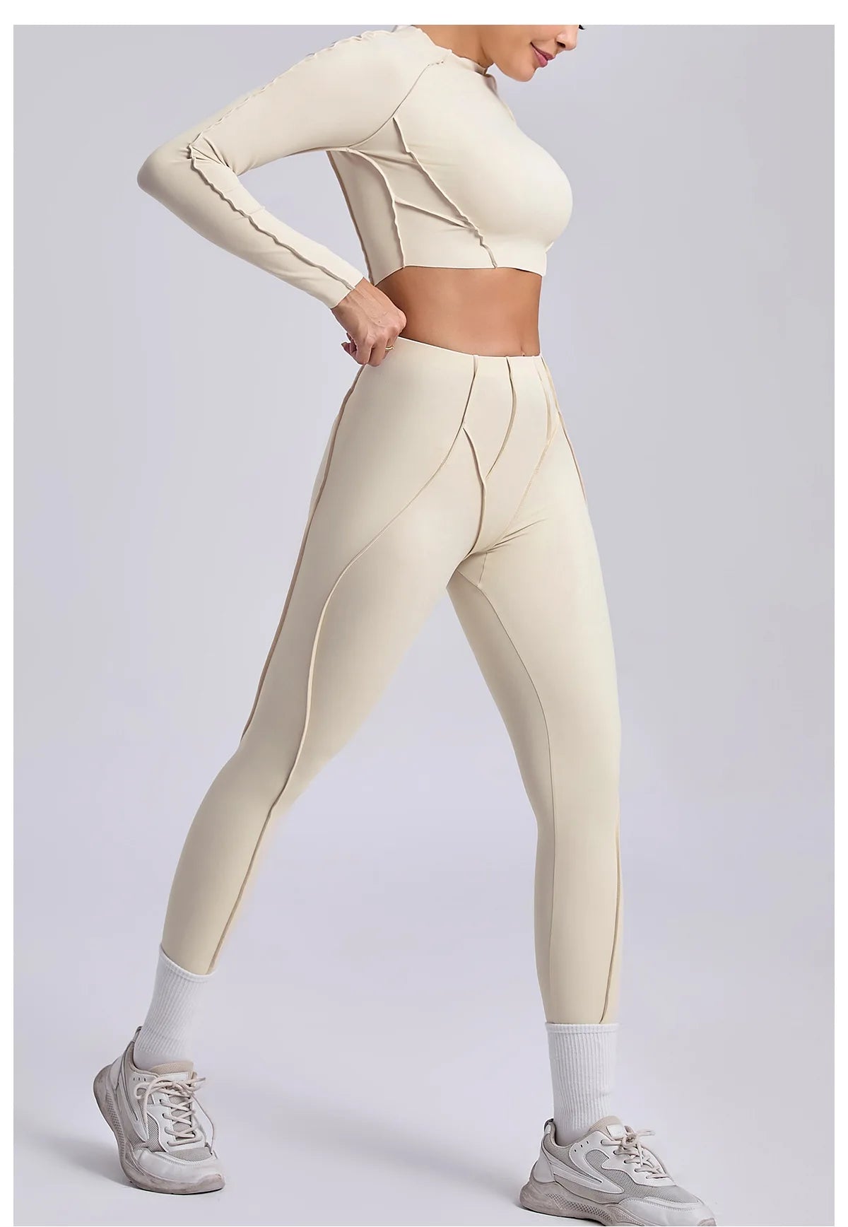 Yoga Set Workout Tracksuits 2 Pieces Gym Clothes Sportswear Yoga Suits For Women Fitness Set Sports Long Sleeved Gym Leggings