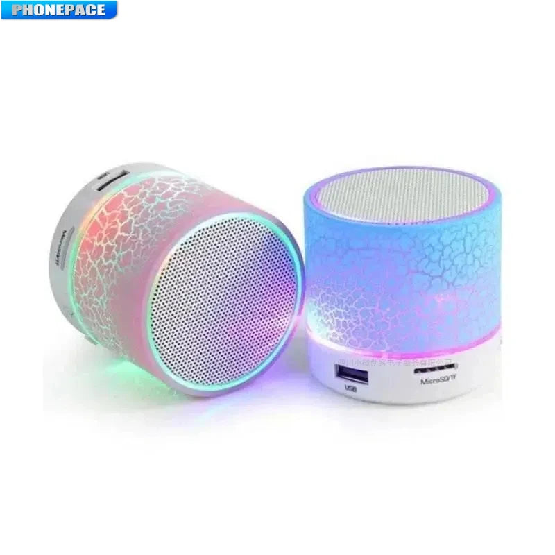 Mini altavoz Bluetooth inalámbrico con LED, tarjeta SD, subwoofer USB, columna de sonido de música MP3 portátil para PC y teléfono móvil
