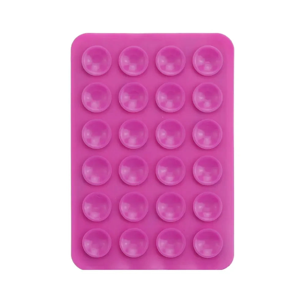 Ventosa de silicona multifuncional para teléfono, con adhesivo de goma y base fija, 24 ventosas cuadradas.