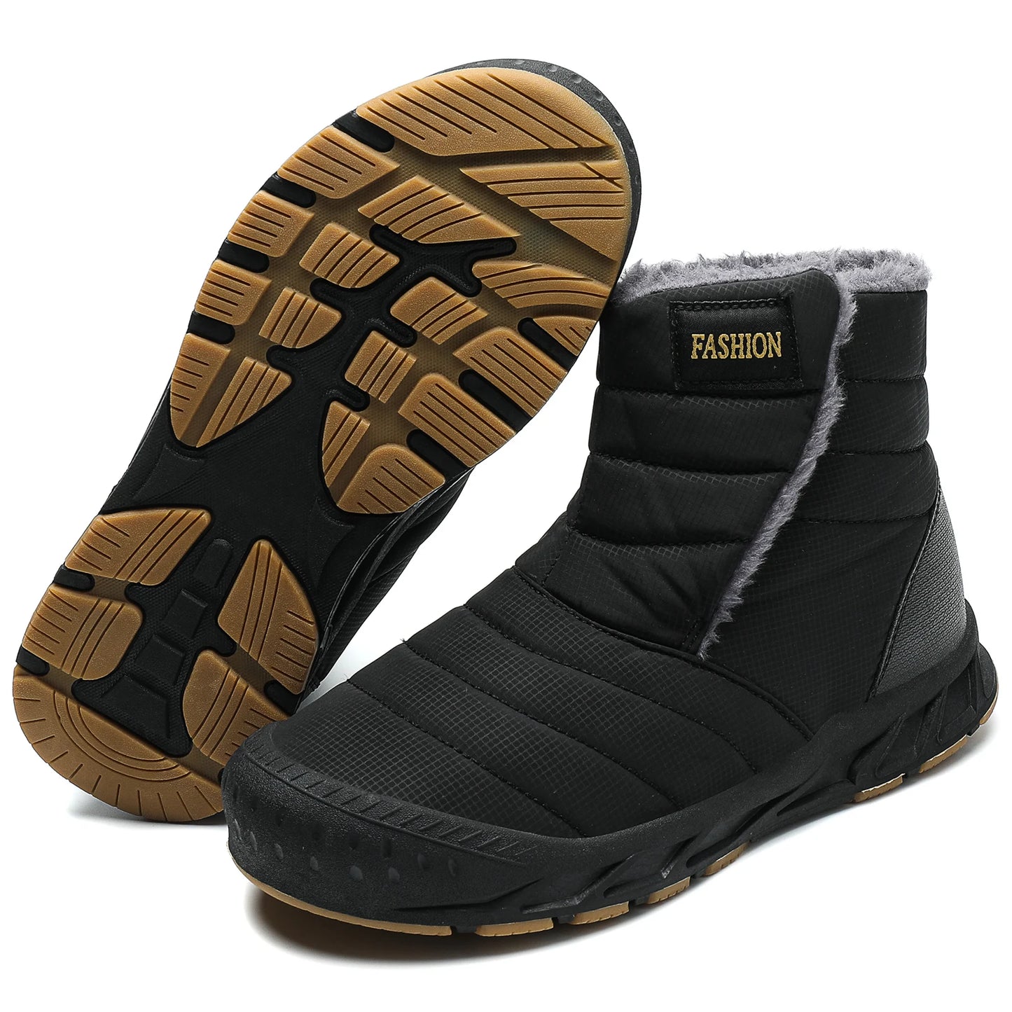 Nuevas botas de nieve de invierno para hombre, botas de terciopelo para exteriores para mujer, zapatos cálidos para caminar, zapatos de esquí impermeables, botas altas de algodón, zapatos de algodón grueso