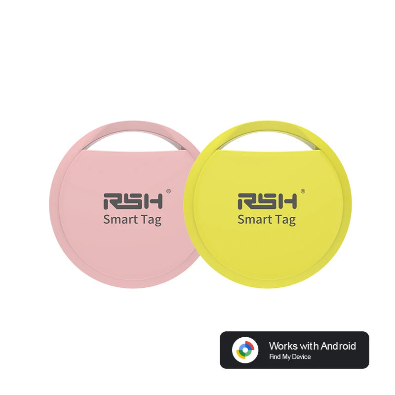 Rastreador GPS Bluetooth original de la marca RSH para teléfonos Android. Funciona con la aplicación Google Find My. Buscador de llaves para mascotas para Xiaomi y Samsung Pixel.