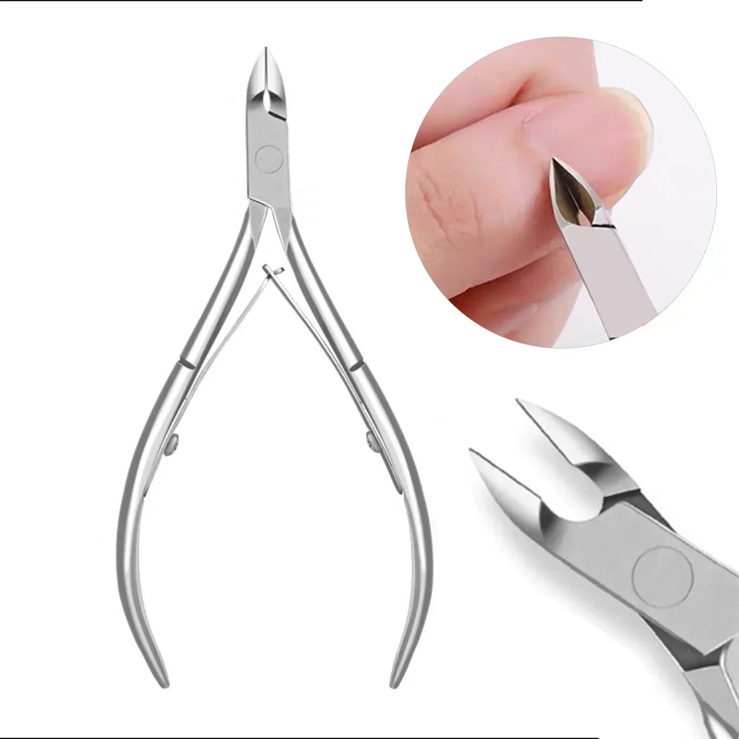 Nailpop - Cortauñas profesional de acero inoxidable, tijeras, alicates, función de quitacutículas, kit de herramientas para manicura y cuidado de uñas