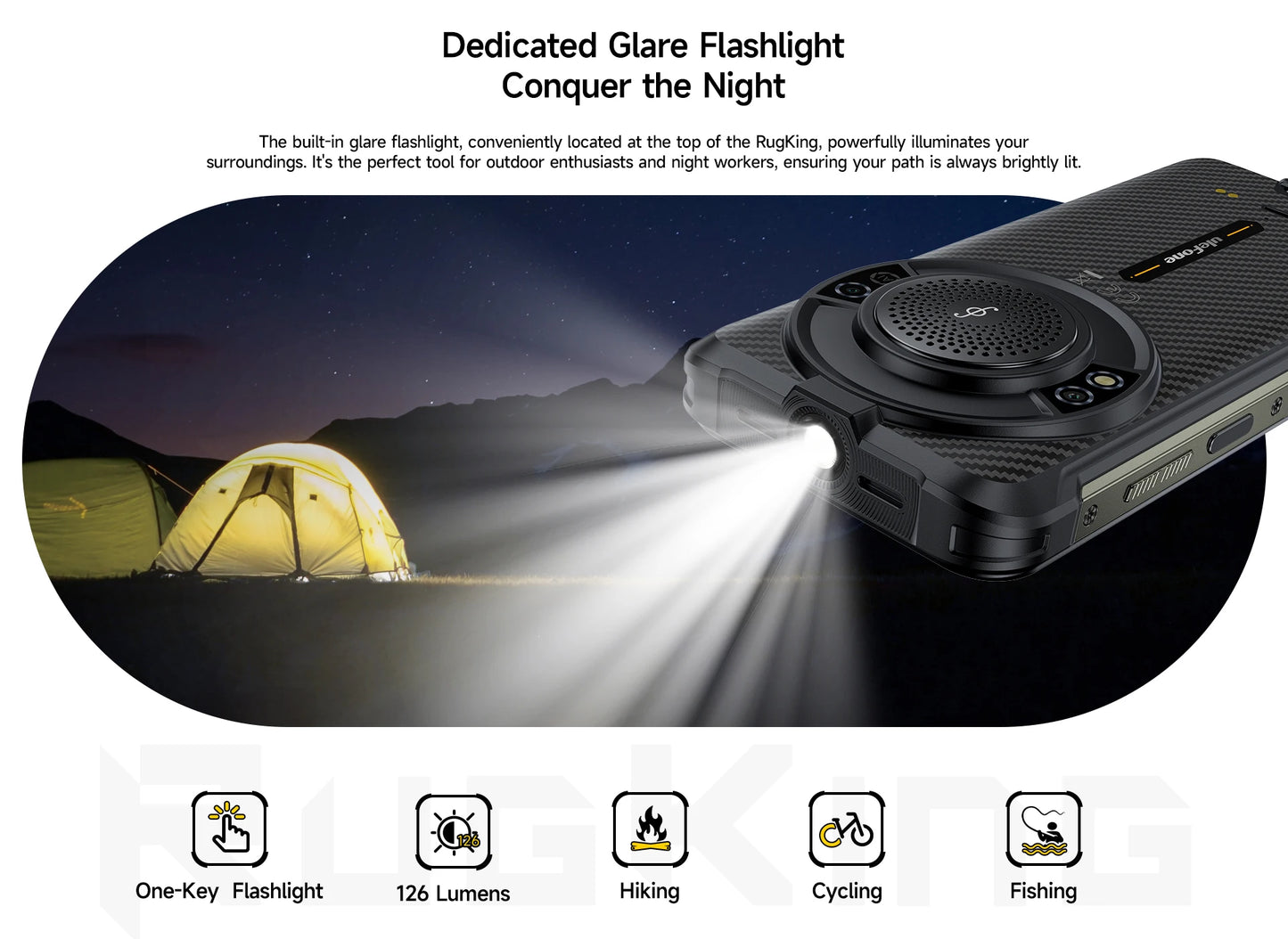 【Estreno mundial】Ulefone RugKing 4G Teléfono resistente Android 15 Hasta 16GB+256GB Smartphone resistente al agua 9600mAh NFC Versión global