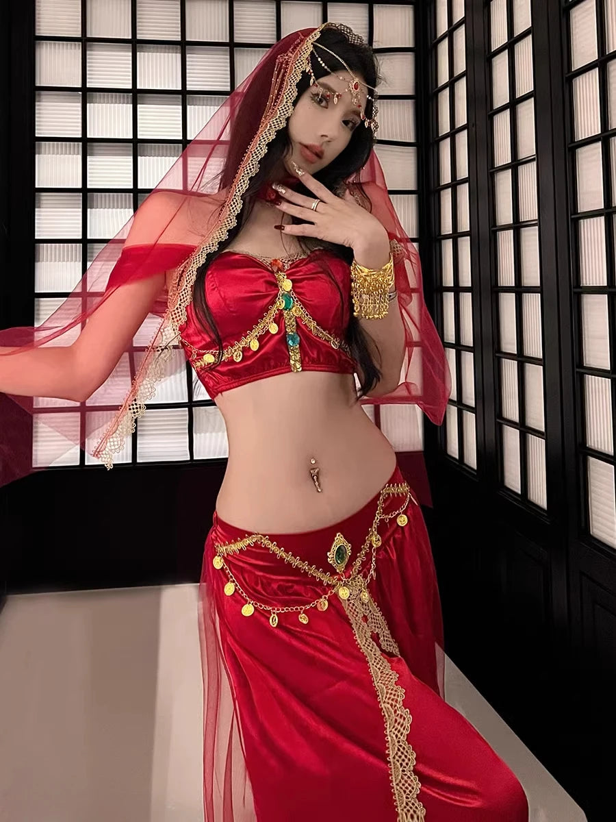 Role Playing Sexy Western Region Dancer Peacock Princess Greek Goddess Costume Hot Egyptian Indian Dancer Exotic Costume Stage