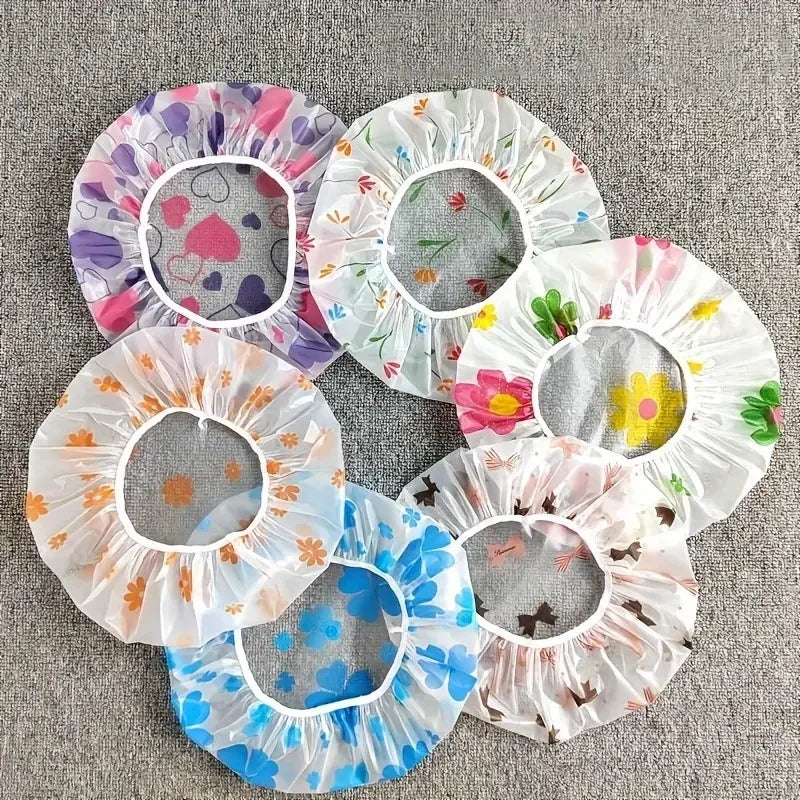 4 gorros de ducha impermeables para mujer, para el hogar, antiaceite y antihumo, para el cuidado del cabello, gorro de ducha para cabello seco.