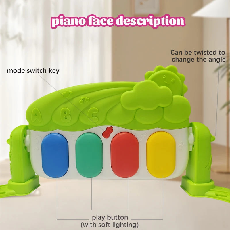 Marco de fitness multifuncional para niños, juguetes musicales para bebés, pedales, piano, marco de fitness, juego de rompecabezas, manta, tapete educativo, juguete de regalo