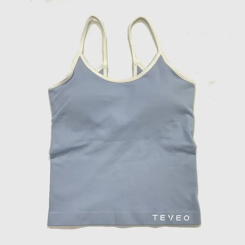 TEVEO - Pantalones cortos deportivos de yoga para mujer, pantalones deportivos elásticos para fitness y ciclismo, conjunto de sujetador de yoga corto Ignite Sculpt Scrunch, leggings