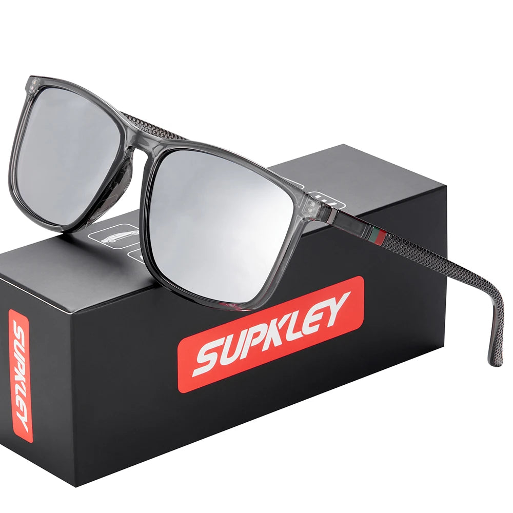Gafas de sol deportivas SUPKLEY para hombre, polarizadas, cómodas, cuadradas, ligeras, accesorio original
