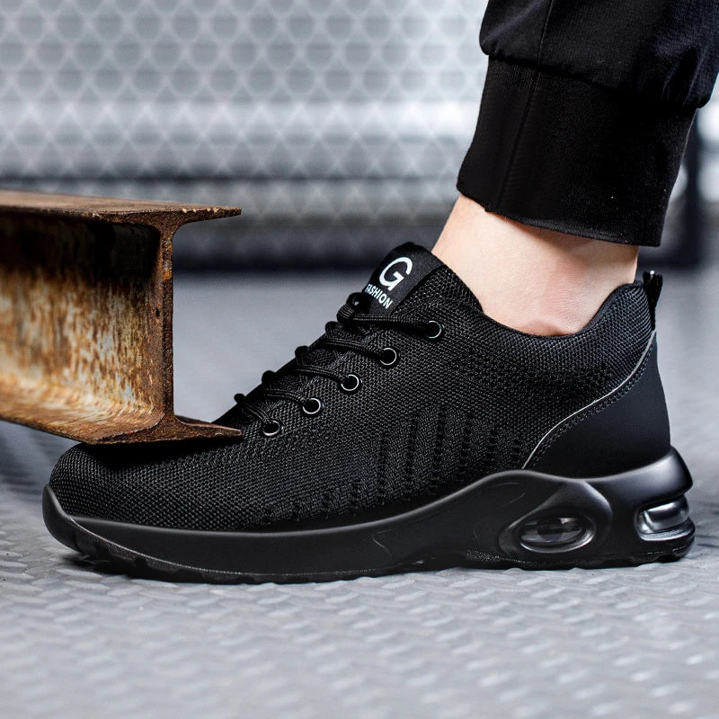 Botas de seguridad con puntera de acero para hombre, zapatos de trabajo antigolpes, botas de seguridad indestructibles, botas tácticas.