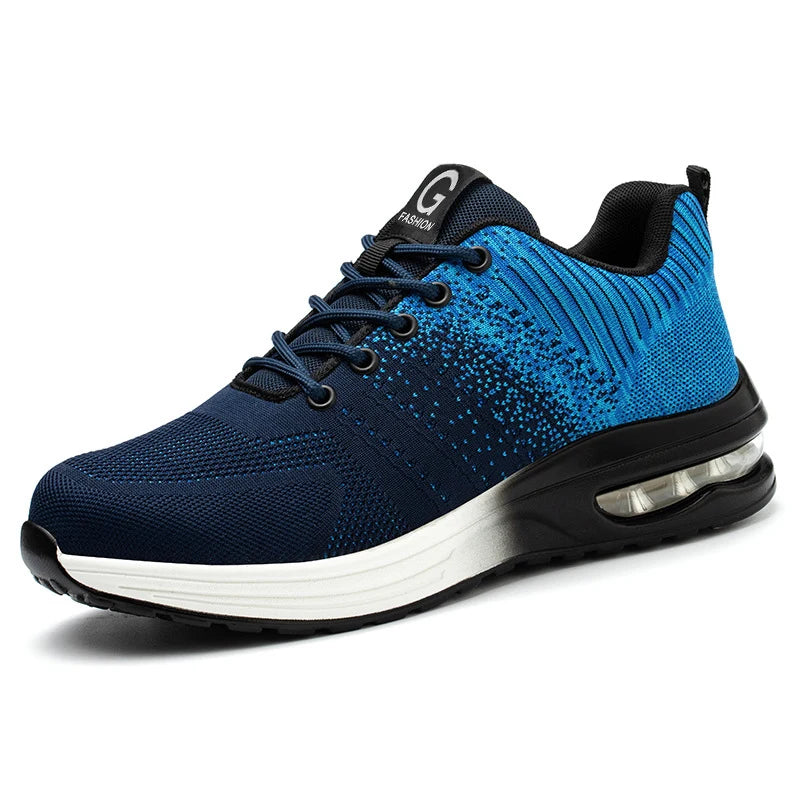 Zapatos de trabajo de protección anti-aplastamiento para hombres y mujeres, zapatos indestructibles anti-perforación, zapatos de trabajo con amortiguación de aire, zapatos de seguridad con puntera de acero para hombre.