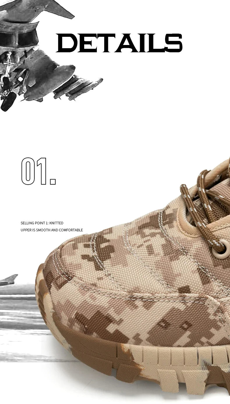 2024 Men boots Tactical Shoes High Top Hiking Durable  Anti-Slip Outdoor Climbing Trekking shoe Military Tactical Low Boots