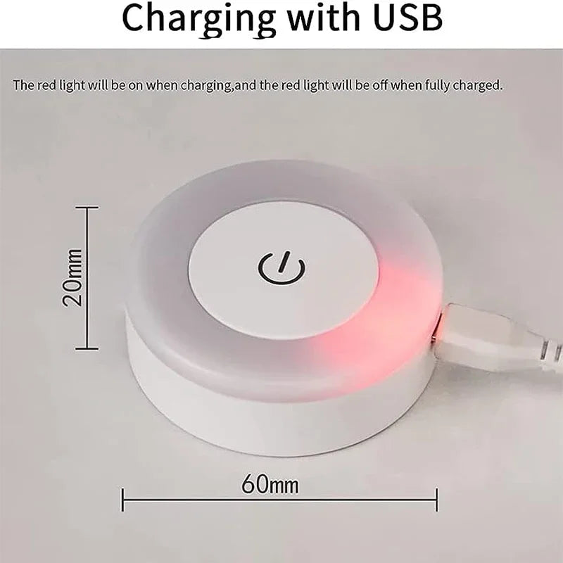 Luz LED nocturna portátil recargable por USB para sala de estar y dormitorio. Lámparas decorativas para el hogar.