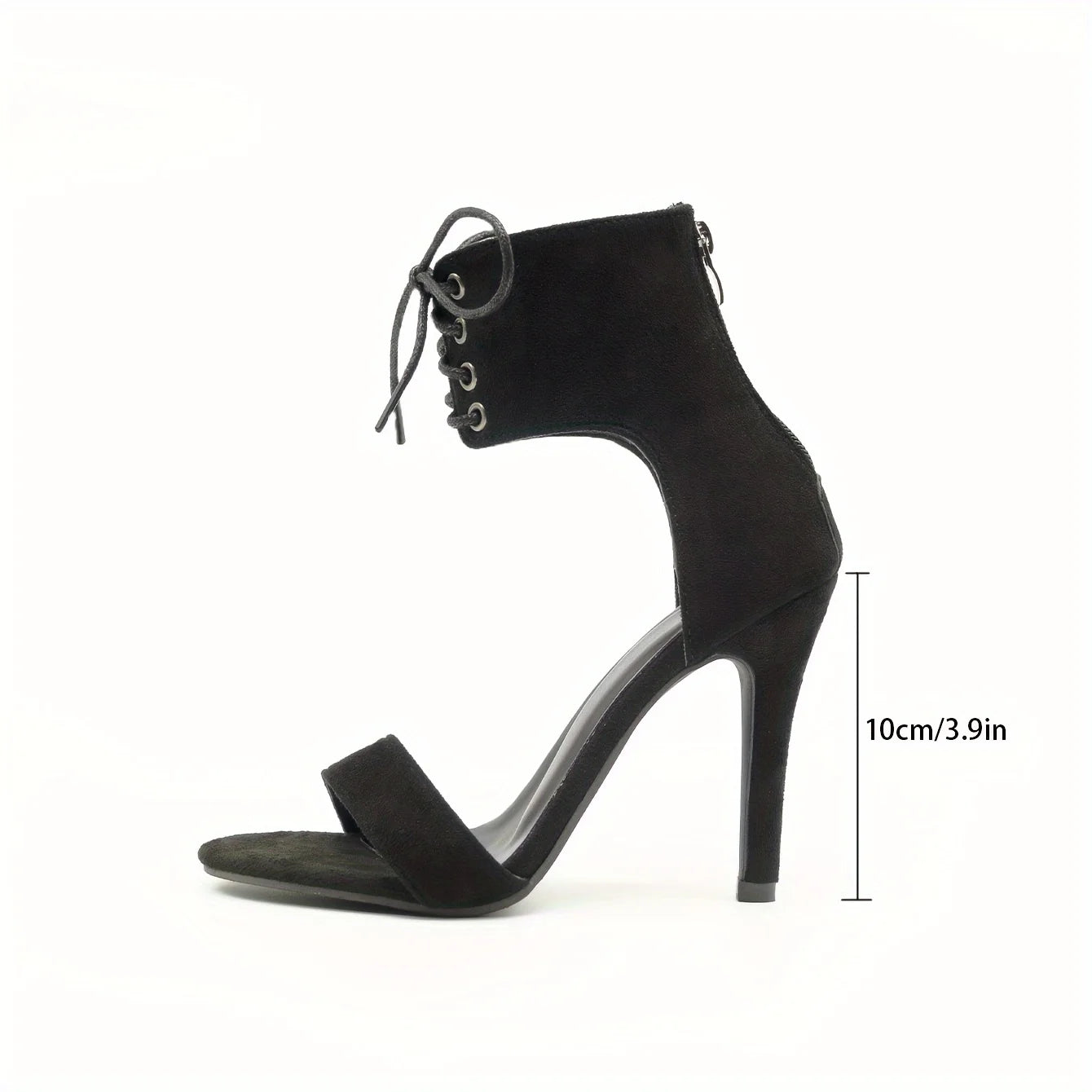 Sandalias sexis de punta abierta con encaje y cruz hueca para mujer, zapatos romanos con cremallera lateral, tacones altos finos, nuevos y modernos zapatos de diseñador.