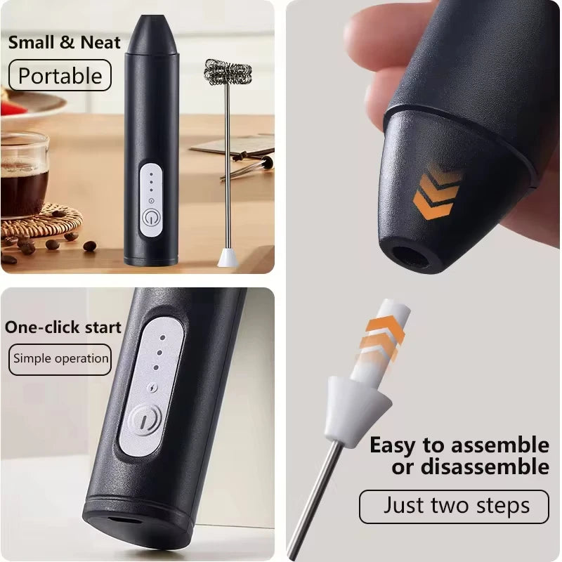 XIAOMI Espumador de leche eléctrico Mini portátil inalámbrico Potente Tipo C Recargable Conveniencia Café Leche Batidor Batidor de cocina