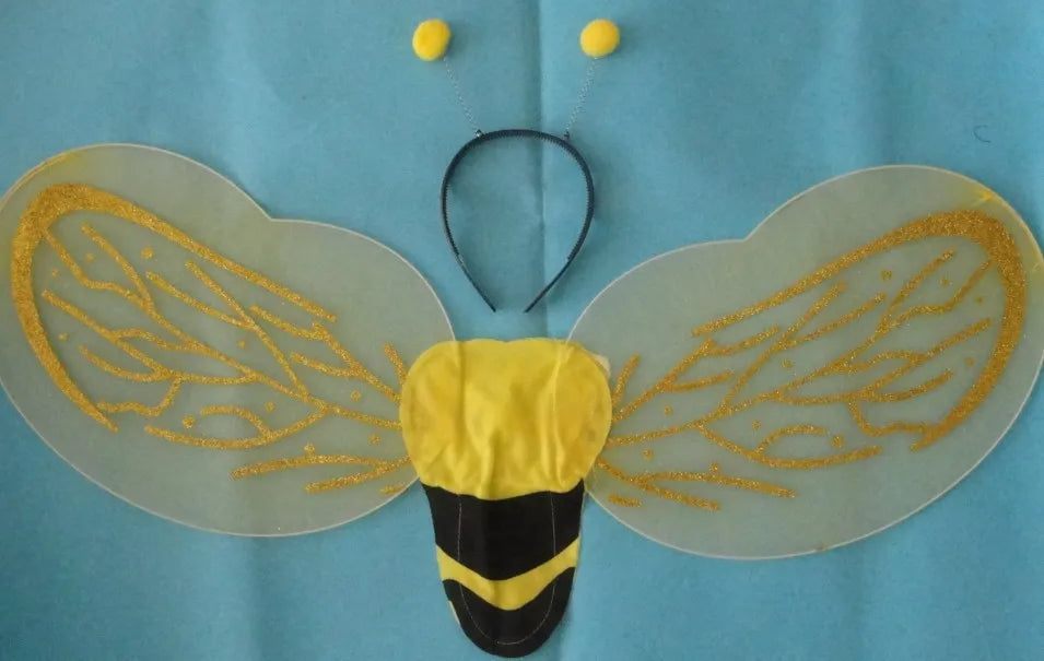 Carnival Halloween Women Sexy Role Play Clothes Bumble Bee Costumes Yellow Cute Bee Cosplay Fancy Dress with Wings Headwear